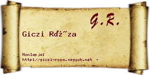 Giczi Róza névjegykártya